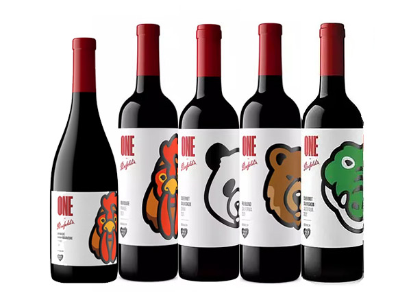 二手回收奔富红酒奔富一号1号Penfolds ONE潮流联名Human Made中国熊猫加州棕熊法国雄鸡澳洲鳄鱼行情价格