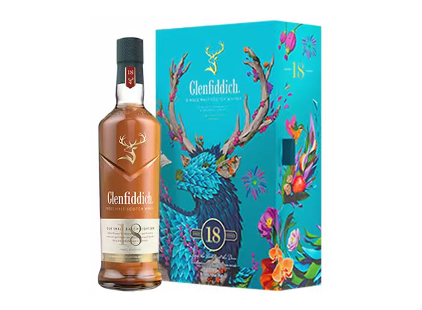 二手格兰菲迪回收格兰菲迪18年700ml春节礼盒装Glenfiddich苏格兰威士忌
