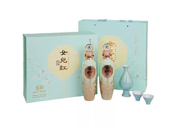 二手黄酒回收女儿红18年黄酒十八年桂花林藏老酒500ml*2礼盒装行情价格