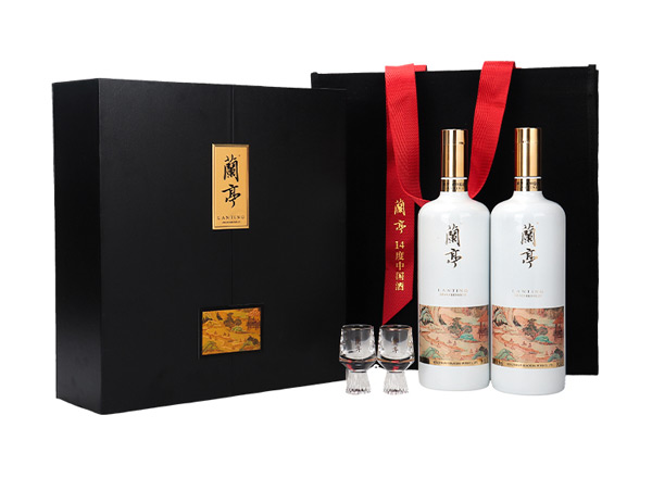 二手会稽山兰亭黄酒回收兰亭二十年陈酿1L*2礼盒装